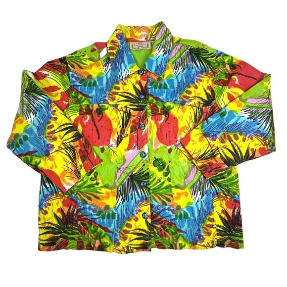 VTG‎ Life Style Art To Wear Jacket Blazer Women’s 2X Glass Buttons Sequins EUC - Picture 12 of 12